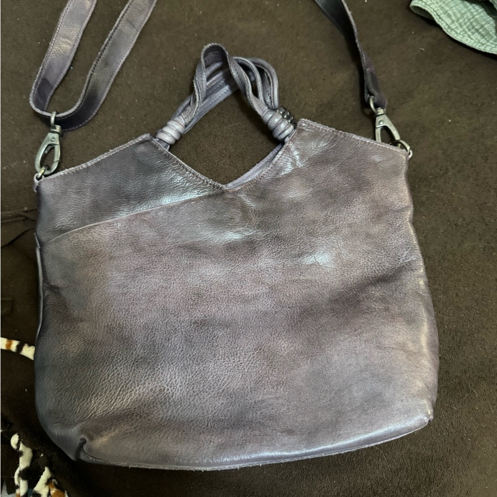 Latico Eggplant Leather tote/crossbody with Card Slots